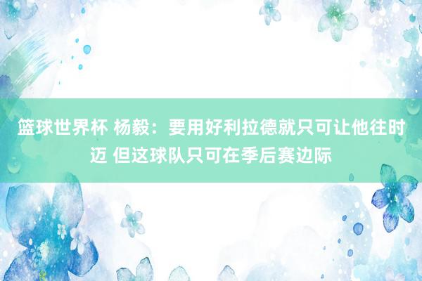 篮球世界杯 杨毅：要用好利拉德就只可让他往时迈 但这球队只可在季后赛边际