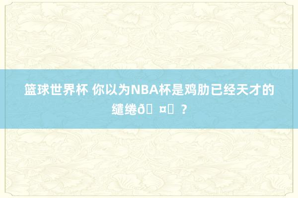 篮球世界杯 你以为NBA杯是鸡肋已经天才的缱绻🤔？