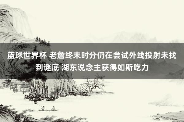 篮球世界杯 老詹终末时分仍在尝试外线投射未找到谜底 湖东说念主获得如斯吃力