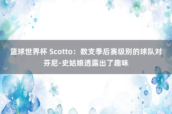 篮球世界杯 Scotto：数支季后赛级别的球队对芬尼-史姑娘透露出了趣味