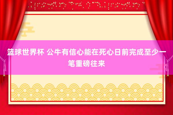 篮球世界杯 公牛有信心能在死心日前完成至少一笔重磅往来