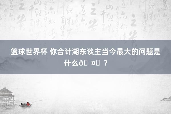 篮球世界杯 你合计湖东谈主当今最大的问题是什么🤔？