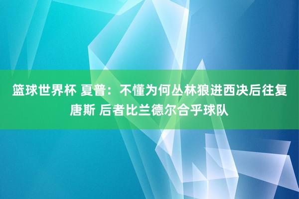 篮球世界杯 夏普：不懂为何丛林狼进西决后往复唐斯 后者比兰德尔合乎球队