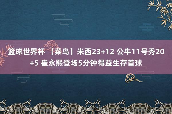 篮球世界杯 【菜鸟】米西23+12 公牛11号秀20+5 崔永熙登场5分钟得益生存首球